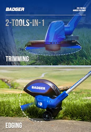 Wild Badger Power Weed Wacker 40V 13'' Cordless 2 in 1 String Trimmer/Edger with Auto Feed, 2.0Ah Battery and Charger, 2 Pack Trimmer Line - size: 13 inches