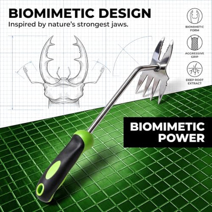 Heavy-Duty Garden Weed Pulling Tool, Deep Rooted Handheld Weed Control Tool, Stainless Steel Manual Dandelion Root Remover with Ergonomic Anti-Slip Handle for Lawn & Yard, 1 Pack
