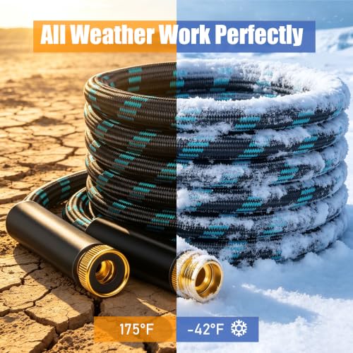 Garden Hose 25FT, Ultra Lightweight with 10-Function Nozzle - color: Blue