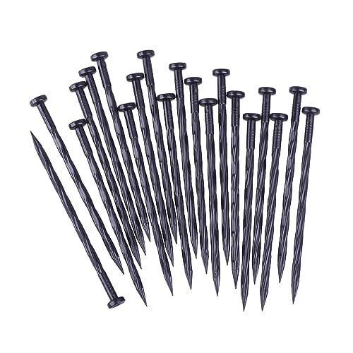 100PCS Spiral Landscape Anchoring Spikes, 8 Inch Landscape Spikes, Nylon Landscape Anchoring Spike for Garden Lawn Yard, Paver,Weed Barrier, Artificial Turf (8in - 100 Count) - color: 8in-100 count