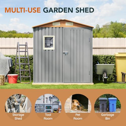 Verdeluxe 6x4FT Multi-Used Outdoor Storage Shed with Frame Floor - size: 6*4FT(Base Included)