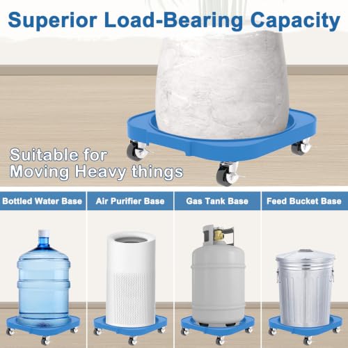 2 Pack 11'' Heavy Duty Rolling Plant Caddy with Wheels, Blue - color: Blue