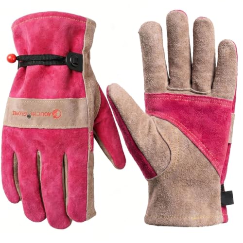 Leather Gardening Gloves for Women-Best Gift for Gardeners.Pink S - color: Pink, size: Small