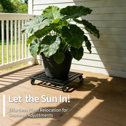 Plant Caddy with Wheels 2 Pack, 20'' Heavy Duty Large Rolling Plant Stand - size: 20''-2P