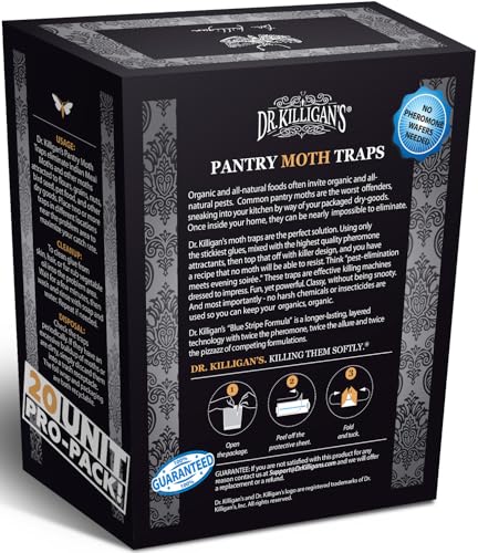 Dr. Killigan's Pantry Moth Traps with Pheromones Prime, 20 Pack, Black - color: Black