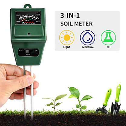 iPower 3-in-1 Soil Moisture/Light/pH Meter for Plant Care Sensor Kits for Home and Garden Lawn, Farm, Indoor & Outdoor Use, Square, Grass Green, 1 Pack - size: Square, style: 1 Pack