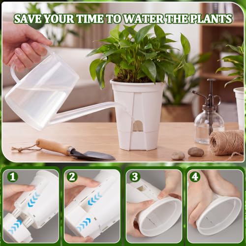24 Pcs 4.72" Self Watering Pots for Indoor, White - color: White