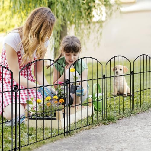 Metal Garden Fence 17 in x 20 ft, Small Animal Barrier Fencing for Pets - size: 17"Hx20ft (20 panels)