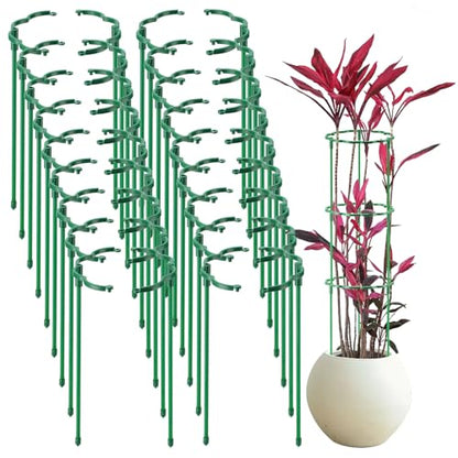 36 Pack Plant Support Stakes Sets - Versatile Plant Cages, Stackable Garden Flower Support， Small Plant Stakes for Indoor Plants,Tomato,Monstera, Peony, Hydrangea, Climbing Plants - size: 6.3*9.8IN（pack of 36)