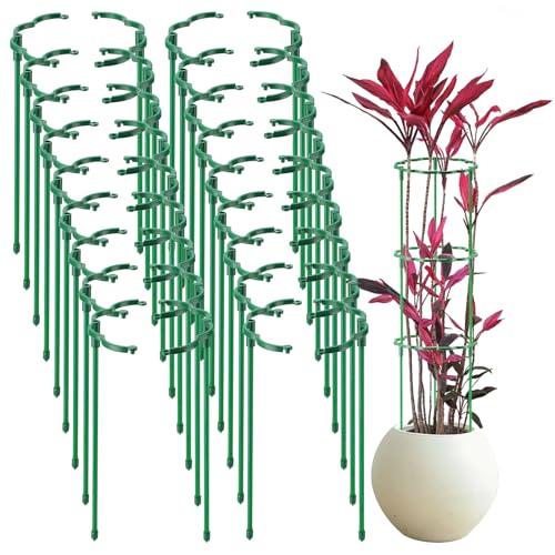 36 Pack Plant Support Stakes Sets - Versatile Plant Cages, Stackable Garden Flower Support， Small Plant Stakes for Indoor Plants,Tomato,Monstera, Peony, Hydrangea, Climbing Plants - size: 6.3*9.8IN（pack of 36)