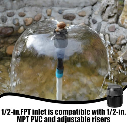 20 Pack Sprinkler Bubbler Heads Adjustable Water Flow Mushroom Irrigation Bubbler Head for 1/2" Male Thread Irrigation Emitters Sprinkler Head Replacement for Tree, Shrubs, Garden Watering System