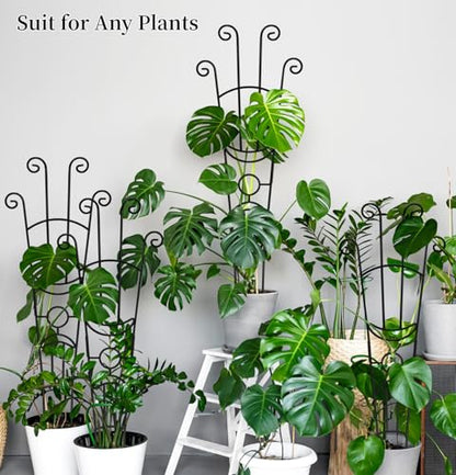 2 Pack 33 inch Plant Trellis for Climbing Plants Outdoor/Indoor, Expandable Large Metal Garden Trellis for Climber Plants, Sturdy Houseplant Support Stakes for Potted Vine Ivy Pothos Monstera - size: 33in/2Pack,Style 1