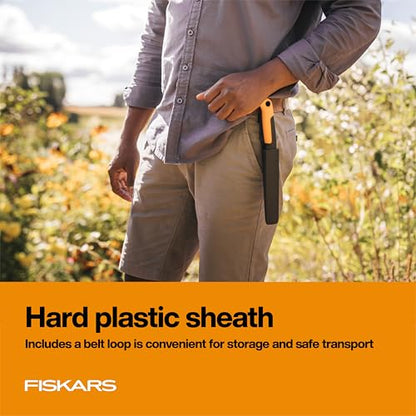 Fiskars Harvesting Knife w/ Sheath, Serrated Edge Vegetable Garden Tool - style: Harvesting Knife