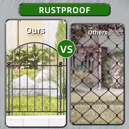 Metal Garden Fence 17 in x 10 ft, Small Animal Barrier Fencing for Pets - size: 17"Hx10ft (10 Panels)