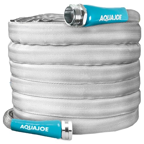 Aqua Joe Xtreme FiberJacket Garden Hose, Lightweight and Kink-Resistant, Durable Fabric Hose with Metal Fittings, 600 PSI Max, 50' x 1/2" Diameter - style: 50-foot