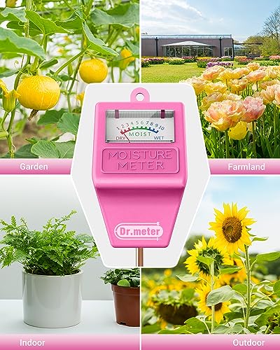 Dr.meter Soil Moisture Meter for Plants, Plant Water Gauge Test Kit - color: Pink