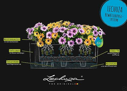 Lechuza BALCONERA Color 50 White, Self-Watering Window Box (Railing Planter), H7.5 L19.7 W7.5 in - color: White Matte, size: 50 cm, style: 50