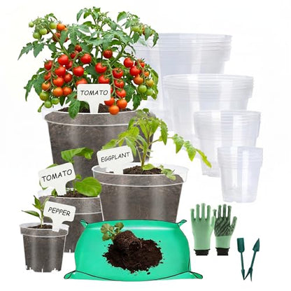 16 Pack 10/8/6/4 Inch Sizes Large Clear Nursery Pots with Drainage - color: 4/6/8/10 Inch-16pcs, size: Medium