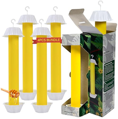 Gideal 4-Pack Yellow Sticky Traps for Indoor/Outdoor Use, Gnat Trap for Flying Plant Insect - size: 4 Pack