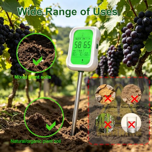 7-in-1 Soil Tester Digital Plant pH Moisture Light Meter