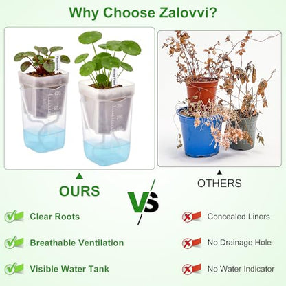 2" Clear Self Watering Pots for Indoor Plants,16PCS Mini Plastic Nursery Planters with Water Level Indicator & Drainage Holes for Propagation,Succulents,Seedling,African Violet,Plant Labels - size: 2 Inch