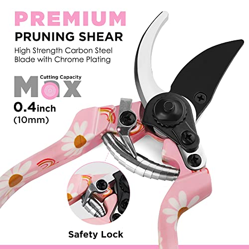 WORKPRO Aluminum Garden Tool Set, 4PCS Heavy Duty Gardening Tools - style: Pink