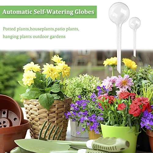 14 Pcs Plant Clear Watering Bulbs,Plastic Automatic Self-Watering Globes,Garden Water Device Watering Bulbs for Plant Flower Indoor Outdoor - size: 7 Large+7 Small