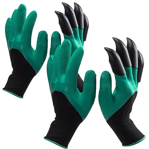 (2 Pair) Unisex Claw Gardening Gloves for Digging in The Garden, Flower Potting, Universal Fit - style: 2 Pairs Gloves
