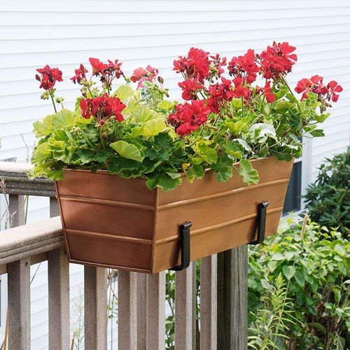 Achla Designs C-20C Copper Plated Flower Box, Medium Window Flowerbox Planter - color: Copper, size: Medium
