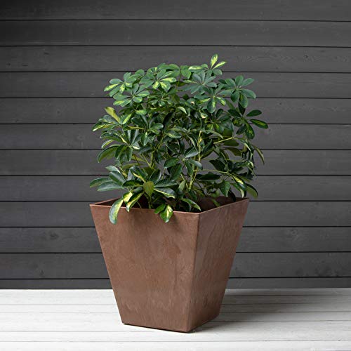 Novelty Artstone 35169 Ella Square Planter, Rust - color: Rust, size: 16" L x 16" W x 16" H