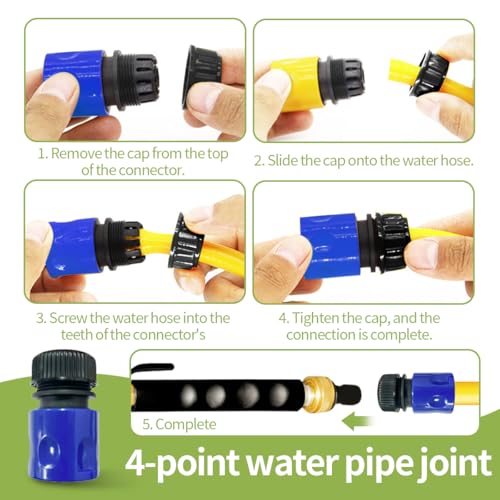 High Pressure Hose Nozzle for Garden Hose,Leak-Free Jet Wand with 5 Nozzles - color: Blue