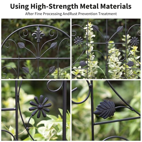 70.8" Metal Garden Trellis for Climbing Plants, 2 Pack Black - color: Black