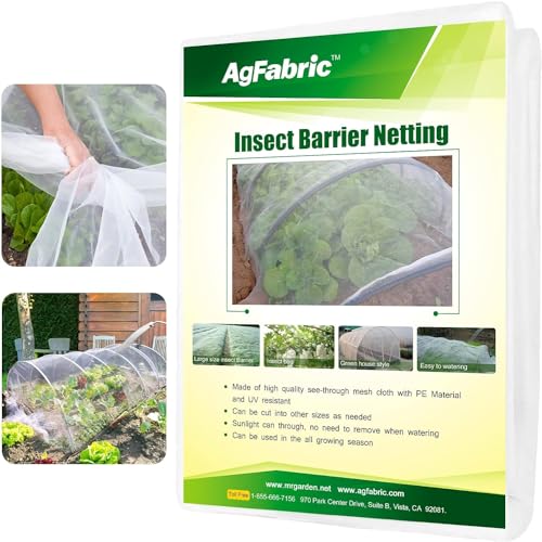 Agfabric Garden Netting 3.9x9.5' Insect Pest Barrier Netting for Garden Protection,Plant Cover Row Cover Mesh Netting for Vegetables Fruit Trees and Plants,White - size: 3.9'x9.5'