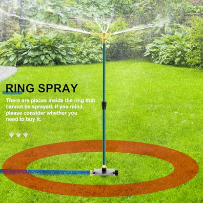 Hicarer 2 Pack 3 Arm Garden Sprinkler, 360° Rotating Garden Sprinkler, Capable of Sprinkling High Rise Lawns, Large Area Lawn and Garden Irrigation System for Small Lawn Garden Yard