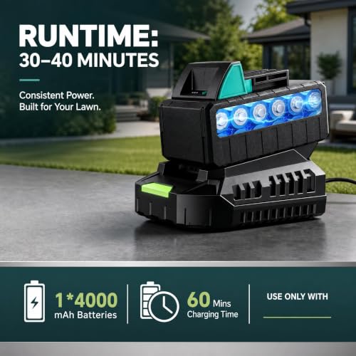 Brushless 20V Cordless Lawn Edger, 9" Electric Edger Lawn Tool with 4.0Ah Battery & Charger, 3 Depth Settings, Adjustable Handle, Dual Wheels Yard Edger for Lawn & Sidewalk