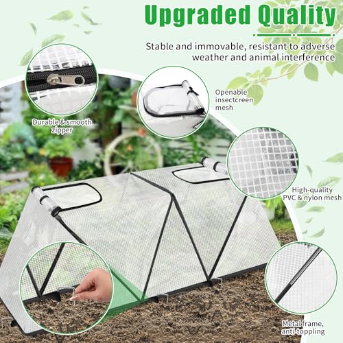 2 Pack Foldable Plant Covers Freeze Protection, Two Dual Layer Skylights - size: Foldable-2Pack