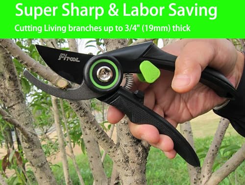 Professional Secateurs, with Super Sharp SK5 Steel Blades, Gardening Hand Clippers Pruners, Garden Trimming Scissors, Pruning Shears 8-Inch (Bypass) - style: Bypass