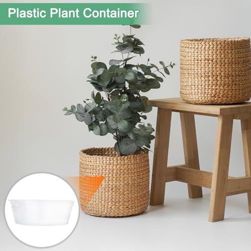 M METERXITY 10-Pack Plastic Plant Saucer, 14 Inch Clear Thin Plant Saucer Drip Tray for Indoor/Outdoor, Planter Liners Nursery Pots - size: 14 Inch