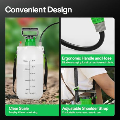 VIVOSUN 1.6 Gal/6L Pump Sprayer, Garden Water Sprayer - size: 1.6 gal