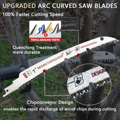 7 Inch Arc Edge Reciprocating Saw Blade with U-Groove Chip Removal Design, 7TPI Japanese Teeth with Arc-Curved Saw Blades for Wood Pruning, Tree Trimming & Wood Cutting, 3‑Pack - size: 7 Inch