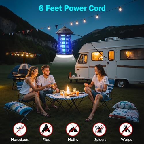 Bug Zapper Indoor Outdoor, Plug‑in Electric Mosquito Insect Killer Lantern