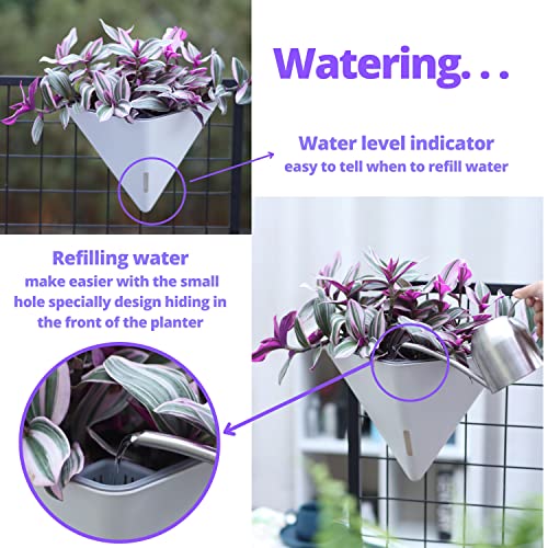 LaLaGreen Wall Planters for Indoor Plants (12in, 4 Pack) Hanging Planter - color: White X 4 Pack