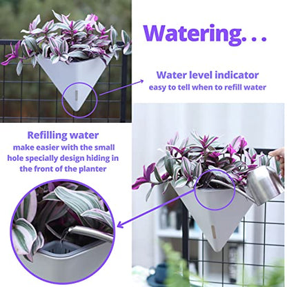 LaLaGreen Wall Planters for Indoor Plants (12in, 4 Pack) Hanging Planter - color: White X 4 Pack
