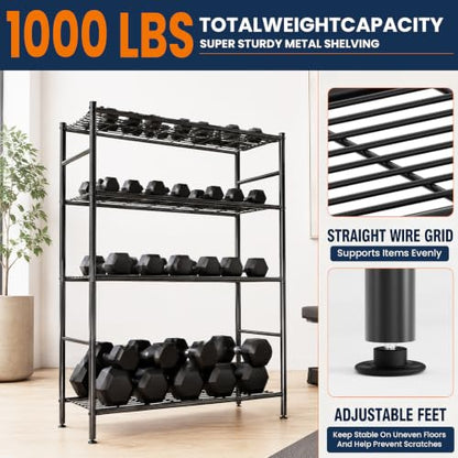 LEVELEVE 4-Tier Metal Storage Shelves, 33.1" x 12.6" x 57.2", Heavy Duty Utility Shelving Unit, Rust-Resistant Organizer Rack for Garage, Pantry, Bathroom, Office, Black - color: Black-4t