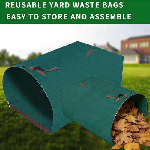 Reusable Lawn Bags,Collapsible Leaf Collector,72 Gallon Yard Waste Bags,Extra Large Leaf Dustpan Type Garden Bags For Leaves,Grass,Clippings,Debris
