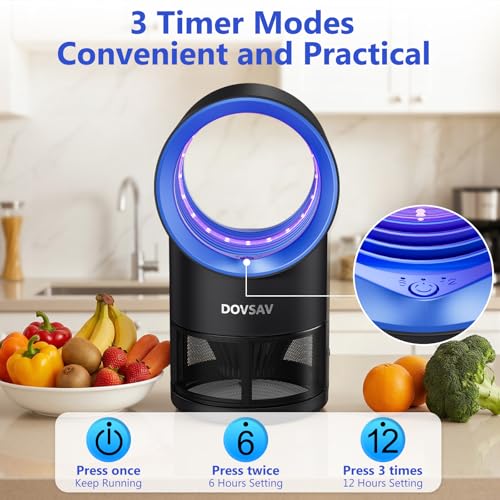 Fruit Fly Traps for Indoors, Blue Gnat Trap Indoor with Suction & Timer - color: Blue