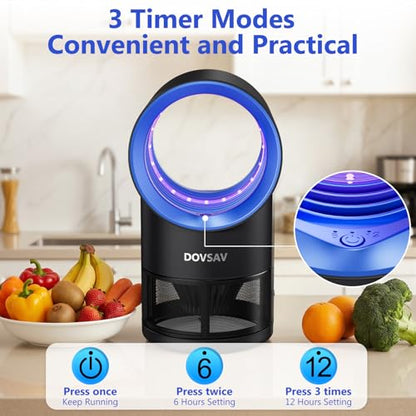 Fruit Fly Traps for Indoors, Blue Gnat Trap Indoor with Suction & Timer - color: Blue