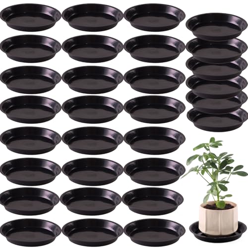 30 Pack Plant Saucer 4 Inches Plastic Drip Trays to Catch Water, Black - color: Black, size: 4 inch