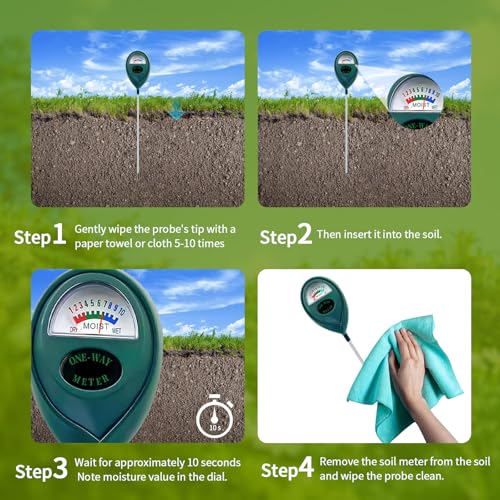 2 Pcs Green Soil Moisture Meter, Plant Water Meter, Moisture Meter for Plants, Soil MoistureTester, Soil Water Gauge for Plants, Plant Moisture Monitor No Battery Needed (Green+Green) - color: GREEN+GREEN