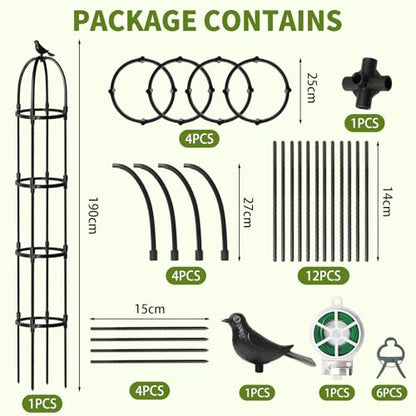 1 Pcs 6.2FT Garden Obelisk Trellis Climbing Plant Support - size: 6.2FT(1Pcs)